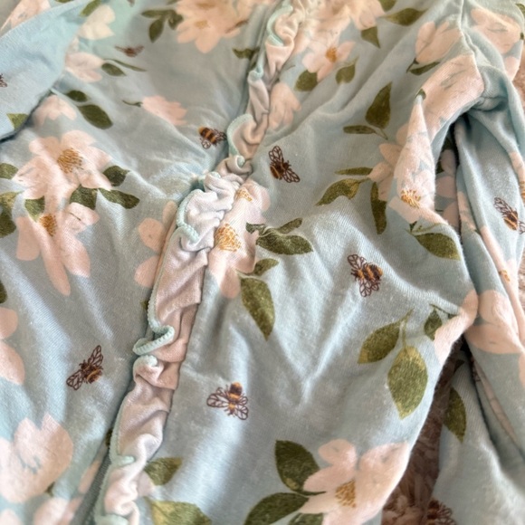 Angel Dear Magnolia Bee Floral Print Zipper Pajama Convertible Size 12-18 Months - Picture 3 of 7
